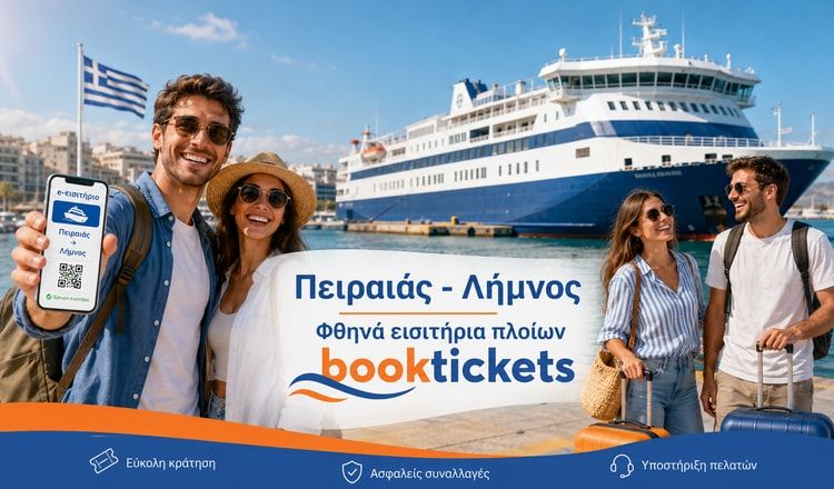 Πειραιάς - Λήμνος εισητήρια πλοίων από 72€ | 2026