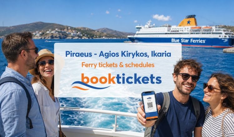 Piraeus - Agios Kirykos ferry tickets from €47 | 2026